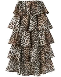 Ganni - Falda con estampado de leopardo - Lyst