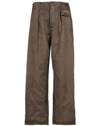 Loewe - Pleated Logo-Patch Trousers - Lyst