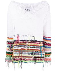 CAVIA - Frayed-detail Knitted Jumper - Lyst