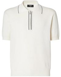 Fendi - Zip-Up Ff-Motif Polo Shirt - Lyst