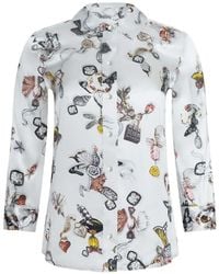 L'Agence - Danie Graphic-Print Blouse - Lyst