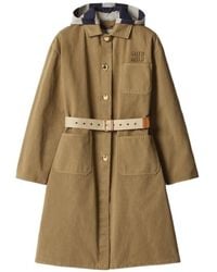 Miu Miu - Patch-Pocket Embroidered-Logo Coat - Lyst
