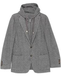 Eleventy - Hooded Single-Breasted Jacket - Lyst