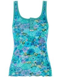 Chloé - Floral-Print Ribbed Tank Top - Lyst