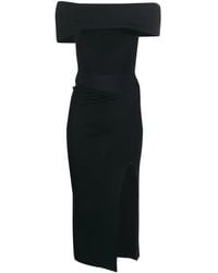 ALESSANDRO VIGILANTE - Off-Shoulder Ribbed Knit Dress - Lyst