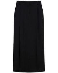 Givenchy - Slashed Wollen Midi-Rok - Lyst