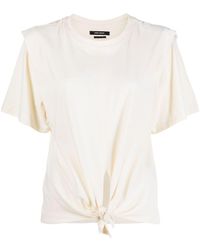 Femme Tops Tops Isabel Marant T-shirt Zelikia à détail noué Coton Isabel Marant en coloris Blanc 