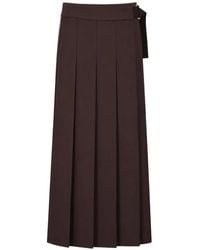 P.A.R.O.S.H. - Belted Pleated Midi Skirt - Lyst
