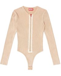 DIESEL - Ribbed Zip-Up Cotton Bodysuit - Lyst