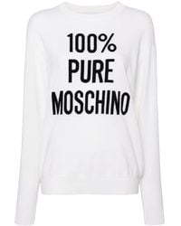 Moschino - Slogan Intarsia-Knit Jumper - Lyst