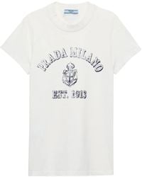 Prada - Graphic Print T-Shirt With Round Neckline - Lyst