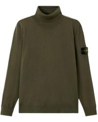 Stone Island - Logo-Patch Roll-Neck Sweater - Lyst