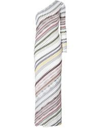 Missoni - One-Shoulder Long Dress With Herringbone Pattern - Lyst