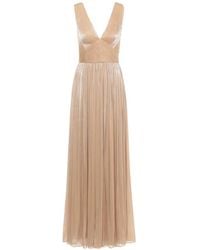 Costarellos - Pleated V-Neck Gown - Lyst