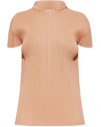 Pleats Please Issey Miyake - Blouse Plissée À Col Montant - Lyst
