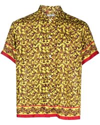 Bode - Paisley-print Short-sleeved Silk Shirt - Lyst