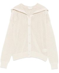 Peserico - Open-Knit Hooded Cardigan - Lyst