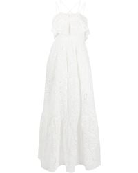 Self-Portrait - Broderie Anglaise Maxi Dress - Lyst