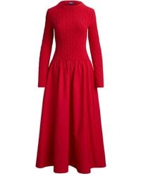 Polo Ralph Lauren - Long Sleeves Shirt Long Dress - Lyst