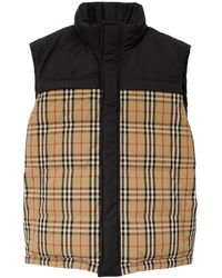 Burberry - Check Panel Reversible Gilet - Men's - Goose Down/polyester/goose Feather - Lyst