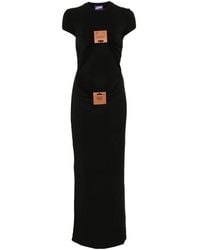Jean Paul Gaultier - Leather-Tag Draped Maxi Dress - Lyst