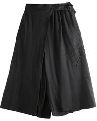 Yohji Yamamoto - Wrap-Design Sunburst-Pleat Skirt - Lyst