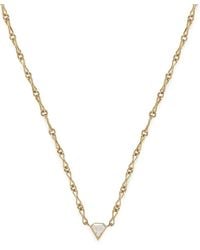 Azlee - Shield Halskette Mit Diamant - Lyst