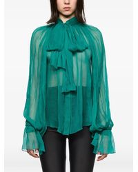 Atu Body Couture - Attached-Scarf Ruffled Blouse - Lyst