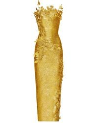 Oscar de la Renta - Schmales Kleid Mit Blattdetail - Lyst