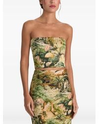 Alice + Olivia - Ceresi Landscape-Print Smocked Bandeau Top - Lyst