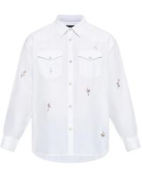 AllSaints - Portman Floral-Embroidered Shirt - Lyst