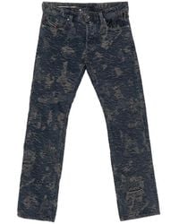 DIESEL - Textured Distressed Denim Jeans With Silk-Nylon Blend - Lyst