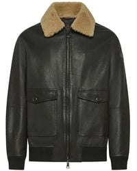 Peuterey - Murdo Dd Acc Shearling-Collar Leather Jacket - Lyst