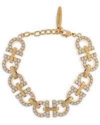 Ferragamo - Gancini Crystal-Embellished Bracelet - Lyst