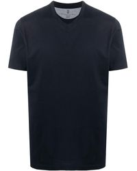 Brunello Cucinelli - Cotton V-neck T-shirt - Lyst