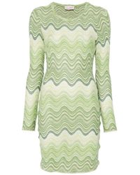 MC2 Saint Barth - Zigzag-Knit Long-Sleeve Dress - Lyst