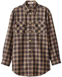 Miu Miu - Tartan Wool Shirt - Lyst