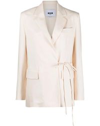 MSGM - Single-Breasted Tie-Fastening Blazer - Lyst