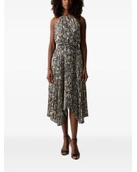 Morgan - Lace-Print Pleated Midi Dress - Lyst