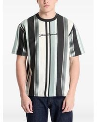 Guess - Vertical-Stripe Logo-Embroidered T-Shirt - Lyst