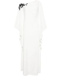 Marchesa - Floral-Embroidered Draped Dress - Lyst