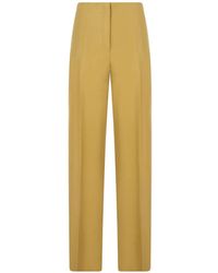 Alberta Ferretti - High-Waisted Silk Trousers - Lyst