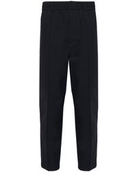 Emporio Armani - Elasticated-waist Tapered-leg Trousers - Lyst
