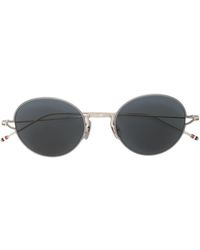 Thom Browne Zonnebril Met Rond Montuur - Zwart
