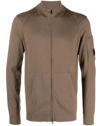 C.P. Company - Lens-Detail Zipped Cotton Cardigan - Lyst