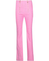 Patou - Flared Tweed Trousers With Zip Detail - Lyst
