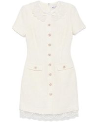 Self-Portrait - Bouclé Mini Dress - Lyst