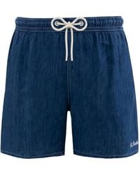 Mc2 Saint Barth - Gustavia Linen-Denim Swim Shorts - Lyst