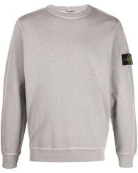 Stone Island - Grey Sweatshirt With Mock Neck - Lyst