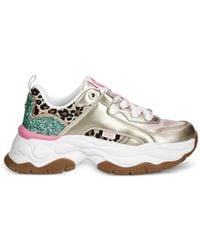 Buffalo - Jump One Leopard-Print Glitter-Detail Sneakers - Lyst